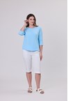 MEMPHIS RIB SPLICE TEE - sky blue